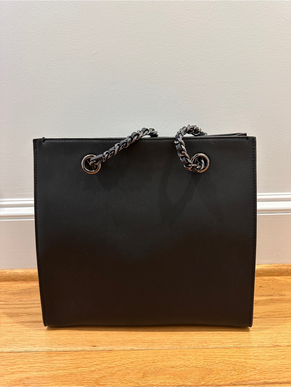 NWT Blackcraft Black Studded Shoulder Bag with Chain Handles - Picture 6 of 12